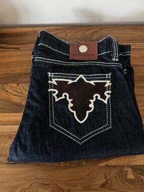 Antik Denim Leather Stitched Pockets Size 30